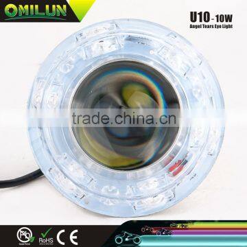 U10 12-80V 10W 1500lm LED Motor Van Driving Headlight lamp with Red Devil Eye