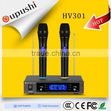 Low Price echo mic uhf dual-channel wireless microphone system