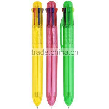 High quality Promotional Multi-color Transparent Plastic Stick Ball Pen