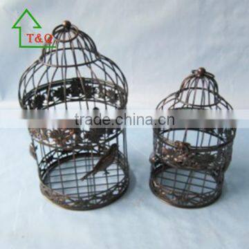 cheap wholesale decorative round bird cage in copper color