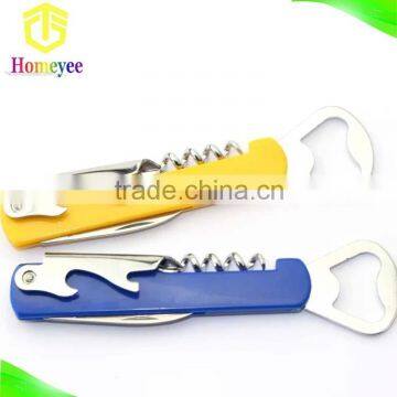 Custom multifunctional wine and beer bottle opener with corkscrew