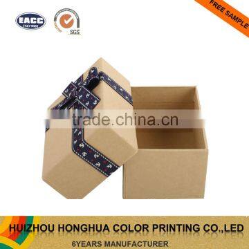 Packaging Box Design Lid off Box Brown Kraft Boxes Custom with Ribbon Closure