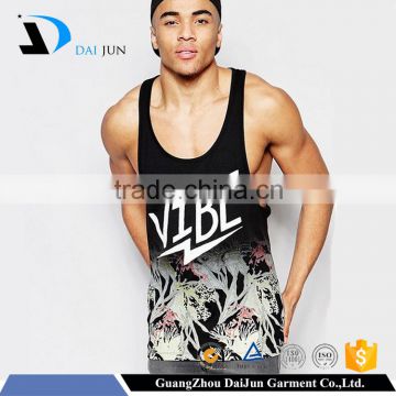 Daijun OEM wholesale 100% cotton printing custom tank tops men fitness