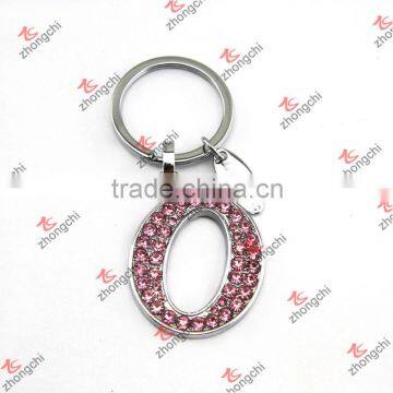 Letter O Metal Keychain/Pink Letter Key Chain for Girls (KR15121417)