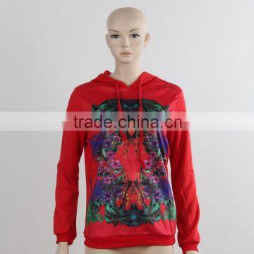 F5W14340 Women Fashion Design Red Hoodies