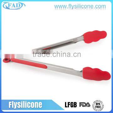 OEM Cooking Tools 430 Stainless steel handle silicone BBQ tong