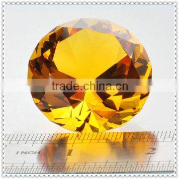 Charming Faceted Yellow Crystal Diamond For Wedding Decoration