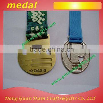 Three color ribbon souvenir medallions for police man