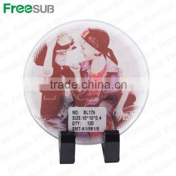 Logo Printing L100*H100*W4mm Round Coaster Sublimation Toughened Blank Glass Photo Coaster photo-4