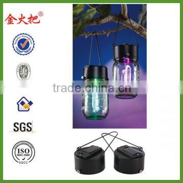 Set of 2 Outdoor Solar Hanging Jar Tops