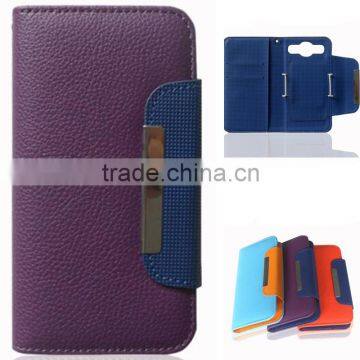 universal wallet litchi pattern leather phone case cover with metal clip for huawei honor mate lite max 6 7 y6 p8 p9
