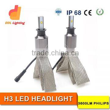 H3 AUTO led headlight high power led car headlight car led headlight no fan type led car headlight kit