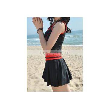 BSC110 New Women Fashion Tight One Piece Pure Skirt Bikini Swimwear photo-3