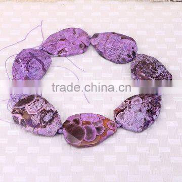 Full Strand Natural Agate Gem stone Beads, Charm Purple Ocean Agate Stone Beads For Jewelry Making