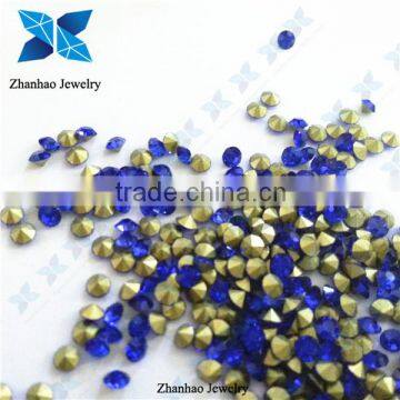 Hot fix Sapphire blue point back loose rhinestone type for jewelry making