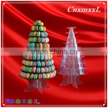 clear and black macaron box cookies boxes 1-10 layers 237 macarons diplay tower plastic stand packaging