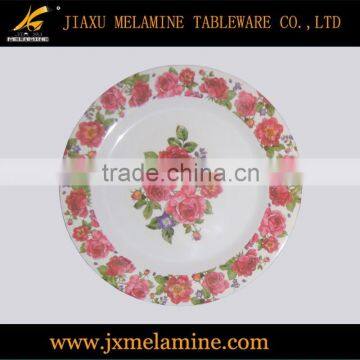 6"-14"rose design flat melamine ware dinner plate