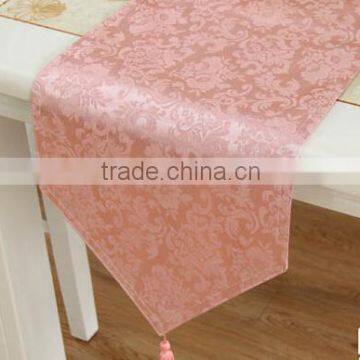 Polyester jacquard luxury table runner, wedding banquet table runner even table runner pink