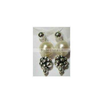 SILVER PEARL STONE EARRINGS 16550