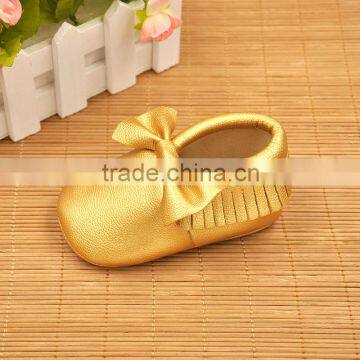 New gold pink blue soft PU Leather Baby Moccasins soft bottom child freshly picked First Walkers fringe toddler shoes girls boys