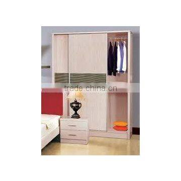 Sliding Doors Warm Glossy Melamine Face Particle Board & MDF Badroom Wardrobe W-02