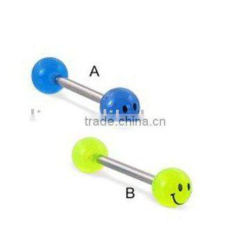 Fashion smile logo tongue rings body piercing jewelry