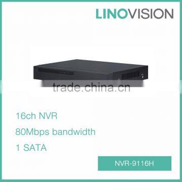 Professional 16CH Mini 1U NVR with 80Mbps Bandwidth, Support P2P