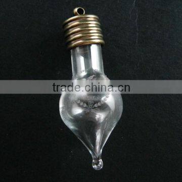 15x35mm water drop glass blub wish vial pendant globe charm with antiqued bronze loop DIY glass dome jewelry supplies 1810408