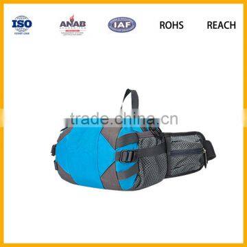 Fashionable Multilayer Nylon Material Cycling Zipper Waist Bag With Small Pocket for Mobile Phone