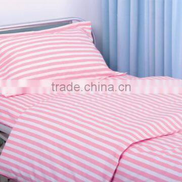 hospital red and white stripe bedding set