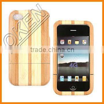 Custom Design Bamboo Case for iPhone,Bamboo&PU Phone flip cover