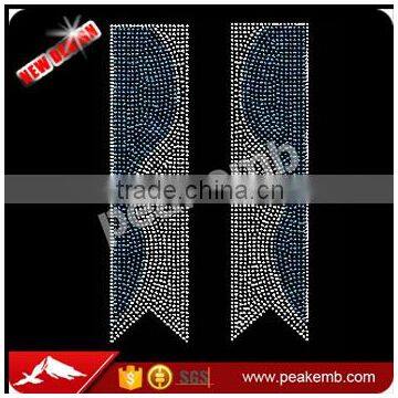 wholesale iron-on rhinestone transfer strip motif for Cheer Bow