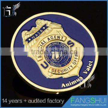 Customized Police Challenge Coin 24k Gold Coin Pendant Low Price Wholesale photo-3