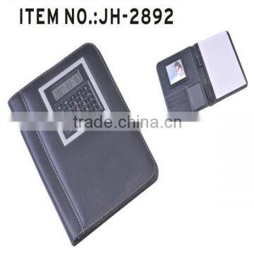 PU A4 leather file holder with calculator