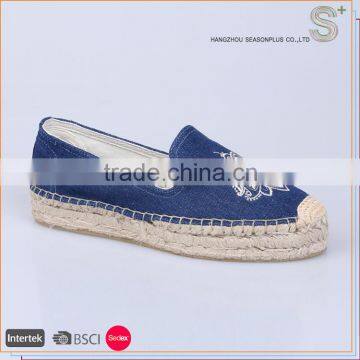 Casual shoes manufacture canvas hemp espadrille