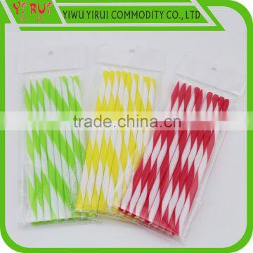 6*230mm pp double color spiral drinking straw