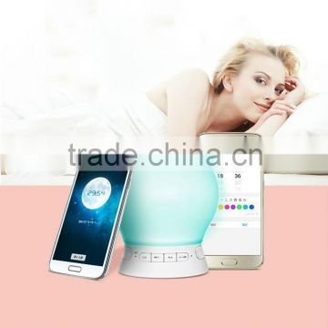 2017 High Quality Smart APP Bluetooth Wireless Intelligent Light Speaker Led Touch Lamp Speaker Alarm Clock