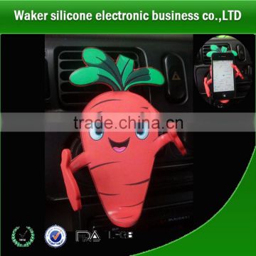 2017 promotional items flexible vegetable silicone mobile phone holder for car air condition from Dongguan factory