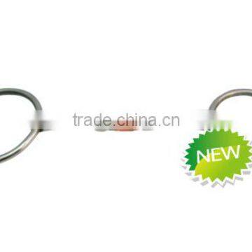 Stainless steel horse ring snaffle bit of broken mouth with elliptical copper link(Type-037)