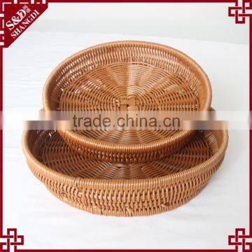 Round Shape Rattan Craft Fruit Proofing Basket for Supermarket Storage photo-5