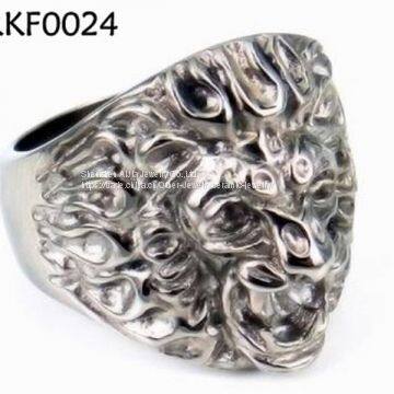 Fashion Party Titanium Stainless Steel Men's Solomon Skull Ring photo-4