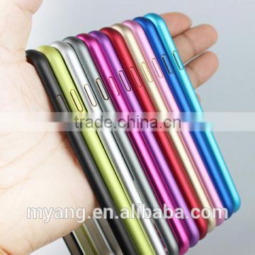 mobile phone Shell Hippocampal Buckle Double Color Arc Metal Bumper& Metal Back Cover Case for iphone6/6plus