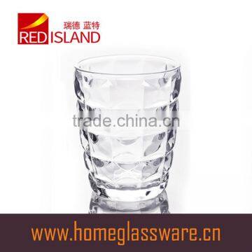 300ml Clear Glass Cup With Small Bubbles at the Bottom and Embossed Letter for Drinking photo-5
