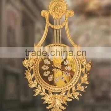 Antique Classical Wall Hanging Clock, Luxury Brass With 24K Gold Wall Clock & Home Decoration Art