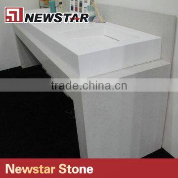 Newstar China Solid Surface Quartz Prefab Double Sink Vanity Top photo-2