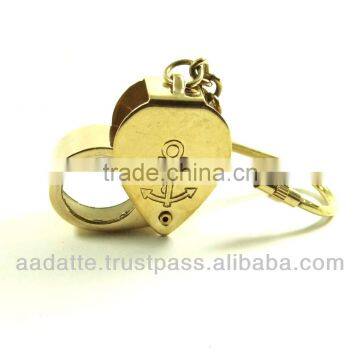 Nautical Art Brass Magnifier Nautical Key chain Key Ring