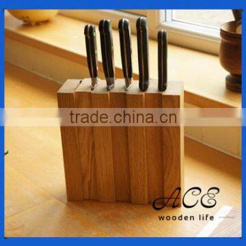 Wooden Knife Rack Knives Stand Oak Wooden Knife Holder With Leachate Gap