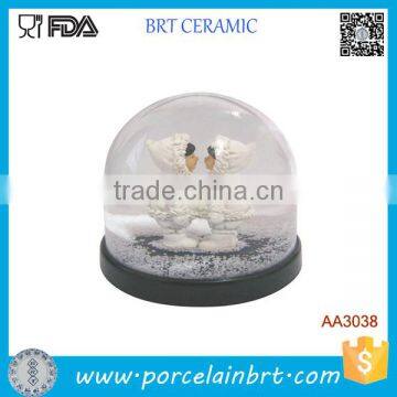 Resin Fantastic Man Standing Decor Blowing Snow Globe