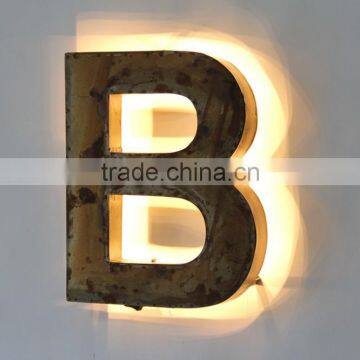 Antique LED Lighted Metal Letter With Projection Light Shadow photo-2