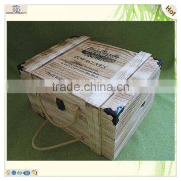 Cheap Gift Hot Stamped Logo Antique Wooden Wine Boxes photo-2